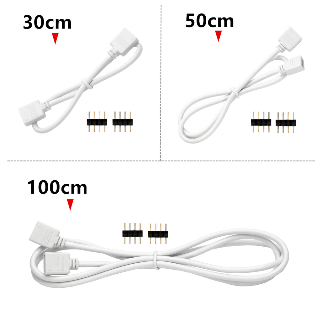 4 PIN RGB led connector Extension Cable cord Wire + 4pin connectors 1M for SMD 5050 3528 RGB LED Strip light 4Pcs/Lot