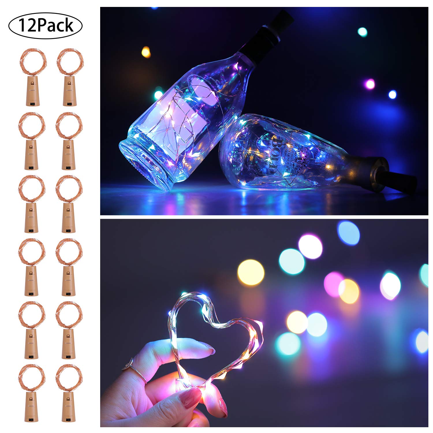 Fantado 20-LED RGB Cork Wine Bottle Lamp Fairy String Light Stopper, 38-Inch by PaperLanternStore