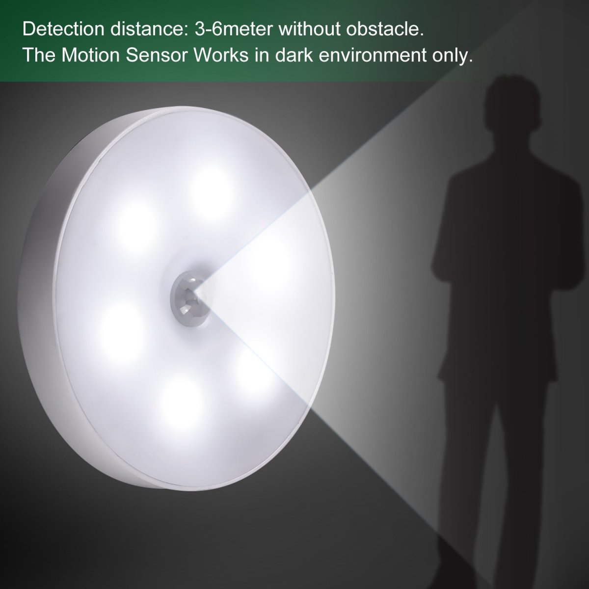 AIBOO Battery Powered LED Motion Sensor Puck Lights (2 Packs/Lot) - battery powered - AIBOO