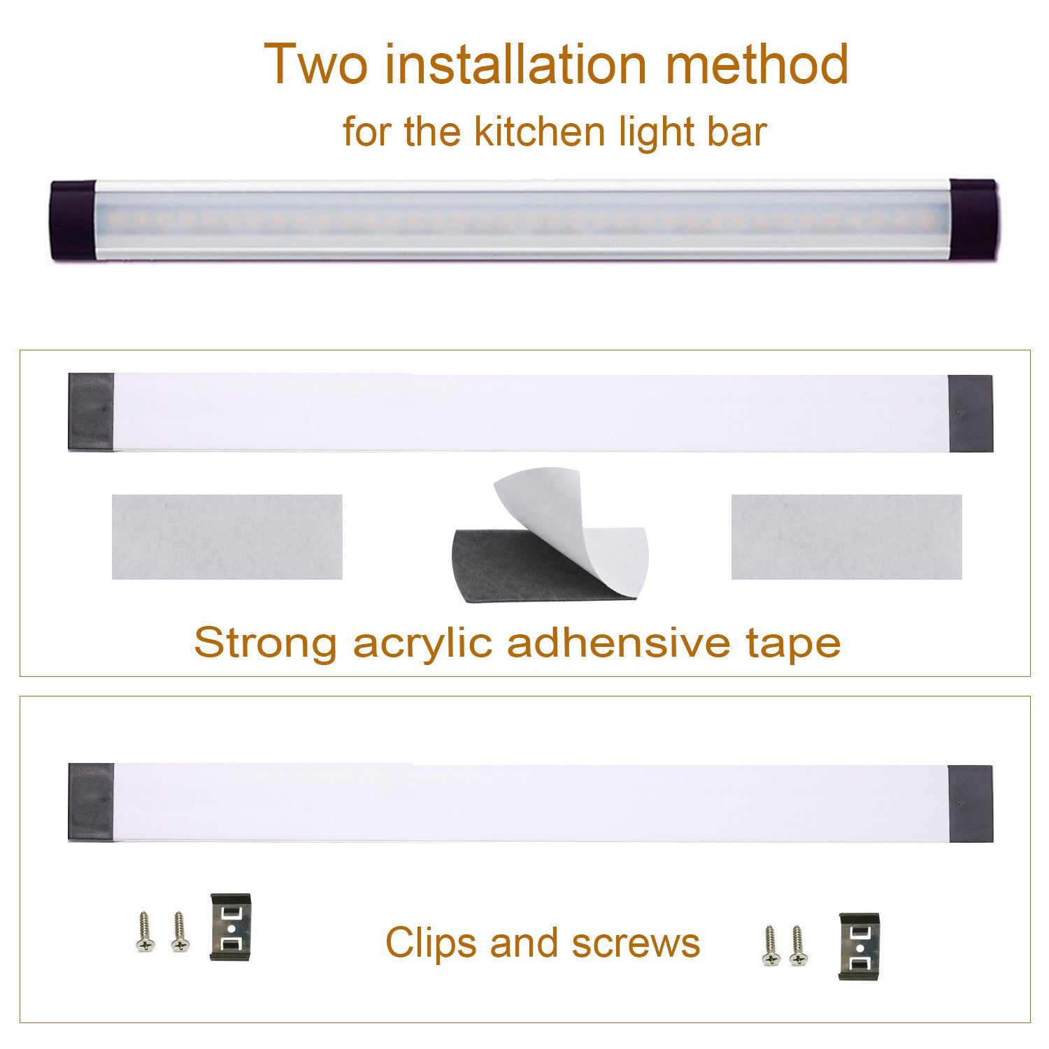 12V Linkable LED Under Cabinet Light Bar with Dimmer & Adapter(2700K/6000K, 4 Lights)