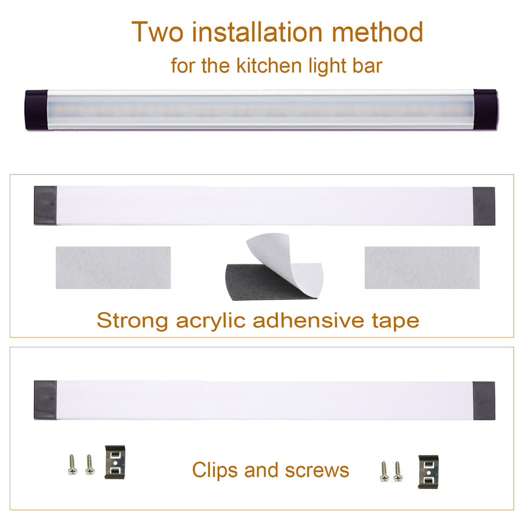 AIBOO LED RGB Under Glass Shelf Cabinet Lighting Kit With RF Remote