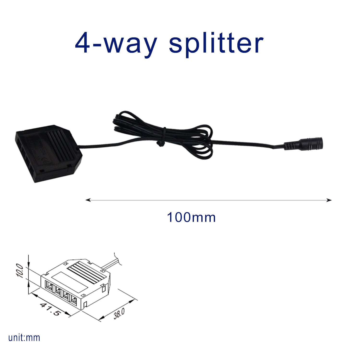 Splitter für AIBOO-Schrankleuchten, schwarze Kabel.