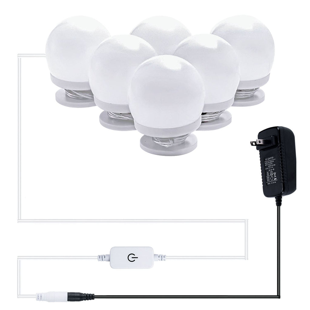 LED Makeup Mirror Lights(4000K, 6Bulbs, Plug in), Mirror Not Included
