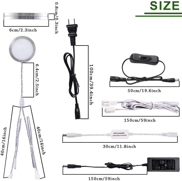 AIBOO Éclairage LED sous armoire connectable 12 V à intensité variable avec télécommande RF sans fil, prise murale pour éclairage d'ambiance de cuisine (kit de 12 lumières) 