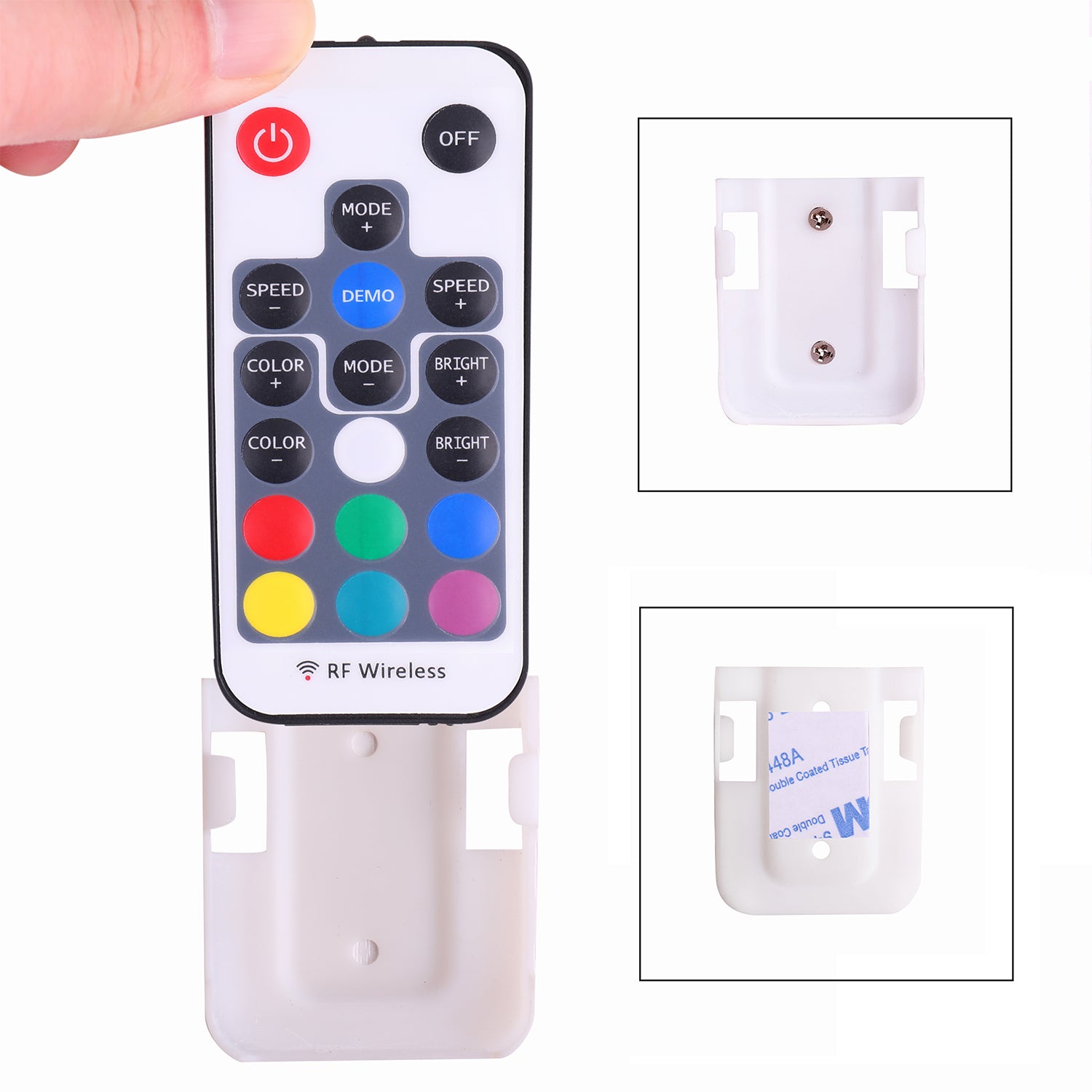 Mini Remote Controller for RGB Color LED Strip Lights, RF Dimmer for 12V DC LED Ribbon, Wireless Remote Control (RGB)