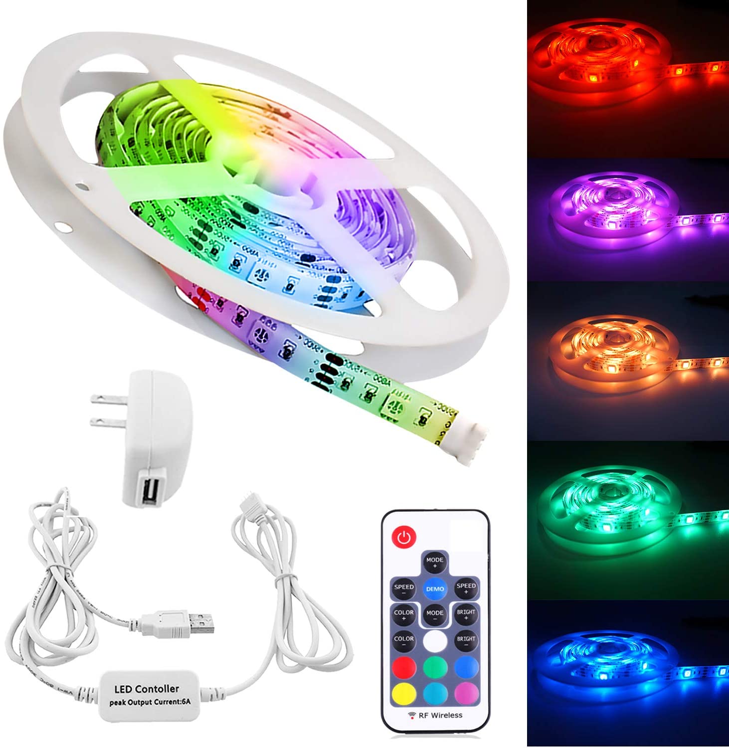 AIBOO Sofa Couch Bed Lights RGB LED Strips Illumination with Wireless RF Remote Control, Entrance, Closet, Staircase Lighting(4ft-120cm)