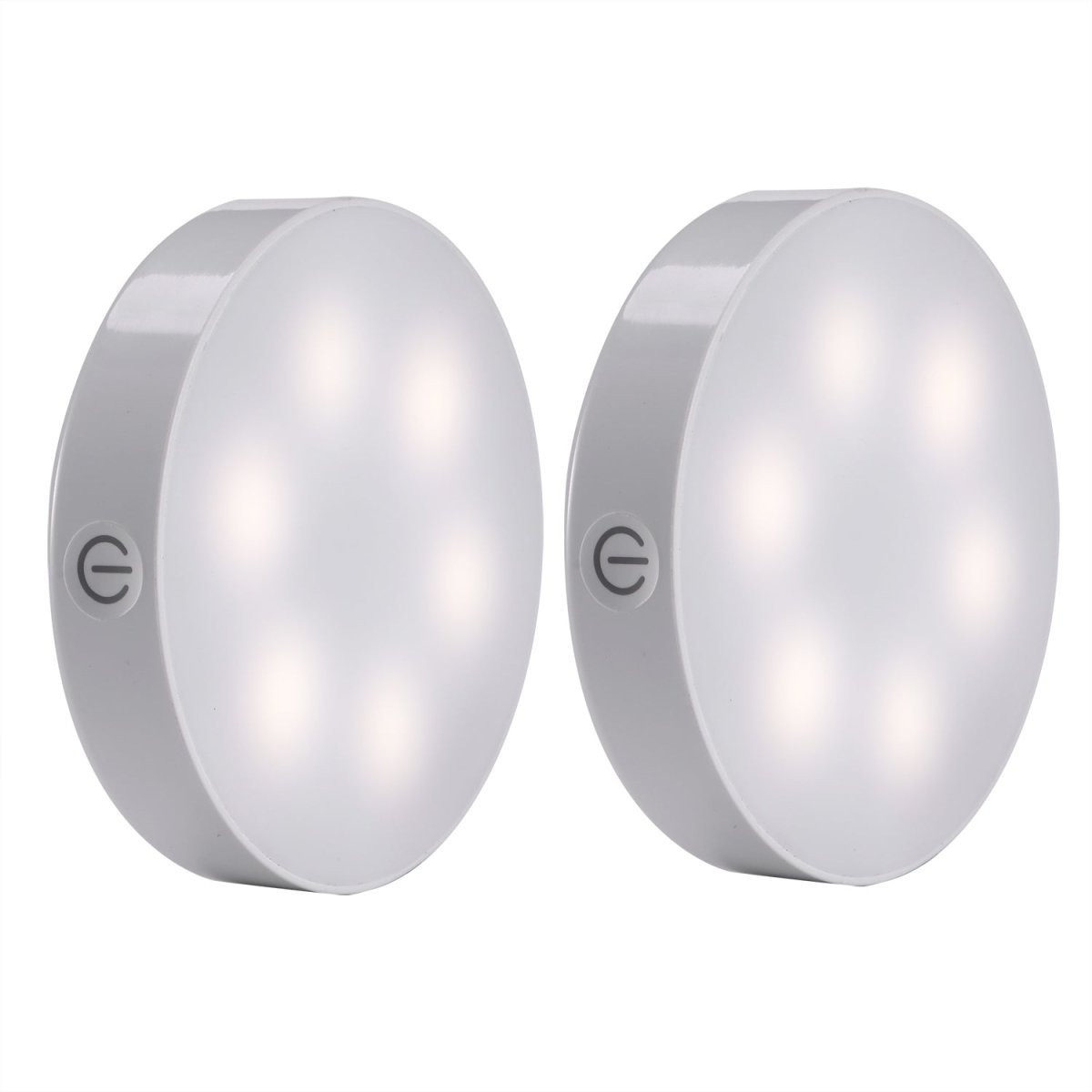AIBOO USB Rechargeable Puck Lights, Dimmable 4000K/6000K (2-Pack) - battery powered puck lights - AIBOO